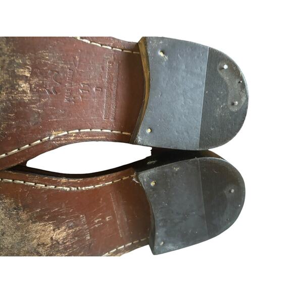 Brooks Brothers Tie Brown Dress Shoes Leather Work Round Split Toe Size 11D - Picture 7 of 7